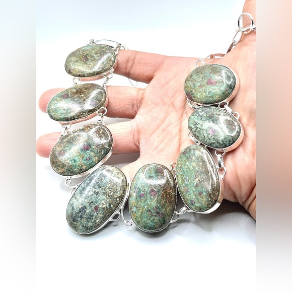 Ruby Fuschite “The Heart Stone” Necklace 18”-19” Adjustable - Picture 4 of 7